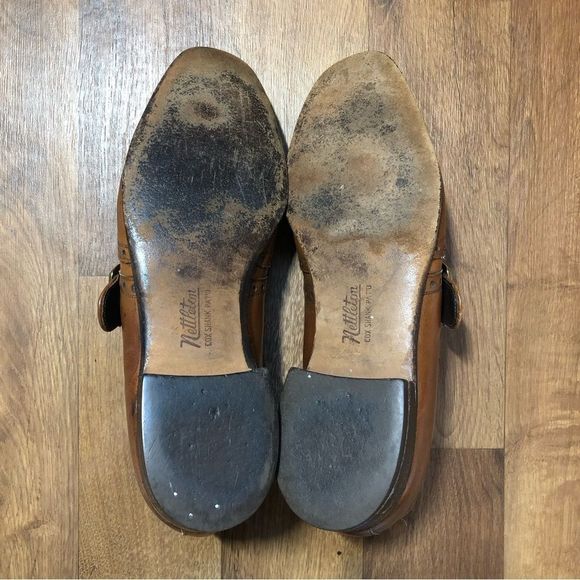 vintage nettleton dress shoes brown size 10 b/d loafers cox shank.